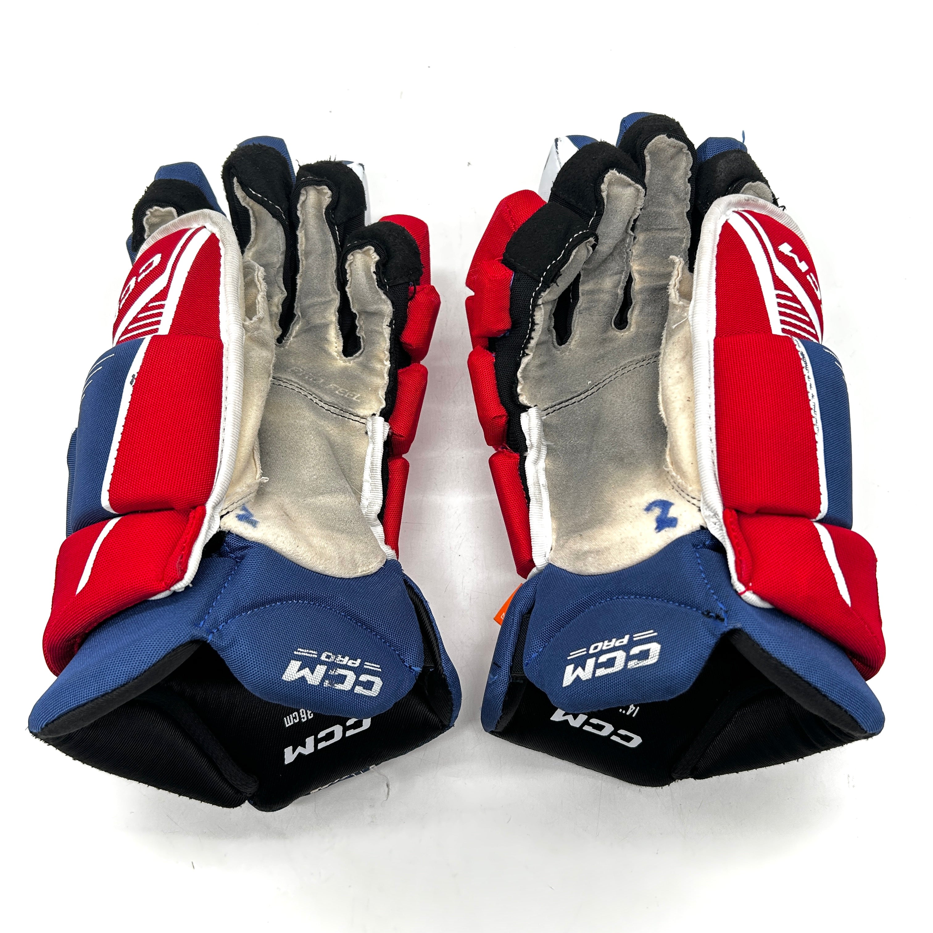 CCM HGJS - Used NHL Pro Stock Hockey Glove - Montreal Canadiens (Blue/White/Red) #4